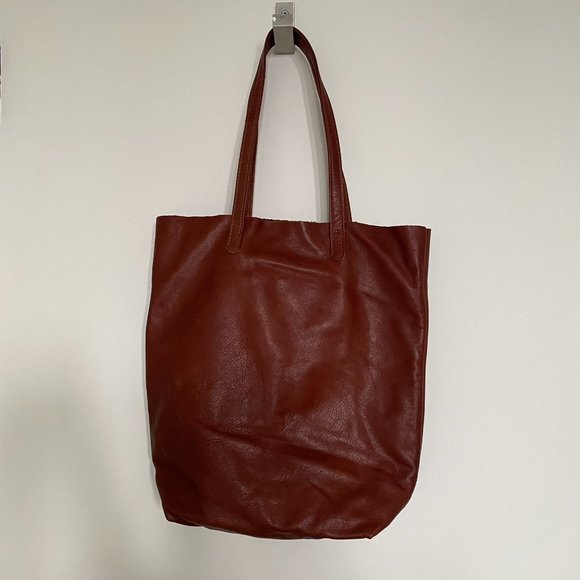 BAGGU Handbags - Baggu Leather Tote Bag in Molasses Brown